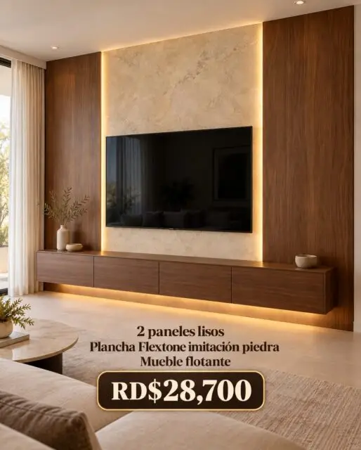 Transformamos tu sala con nuestros exclusivos combos de muebles flotantes 
Dale a tu hogar un toque moderno, elegante y sofisticado 

Muebles para TV a medida 
Paneles decorativos 
Iluminación led 

Tu eliges diseño y color nosotros lo hacemos realidad