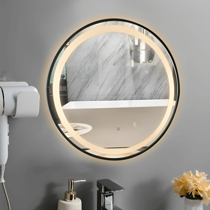 Elegant Round Mirrors with Soft LED Lighting