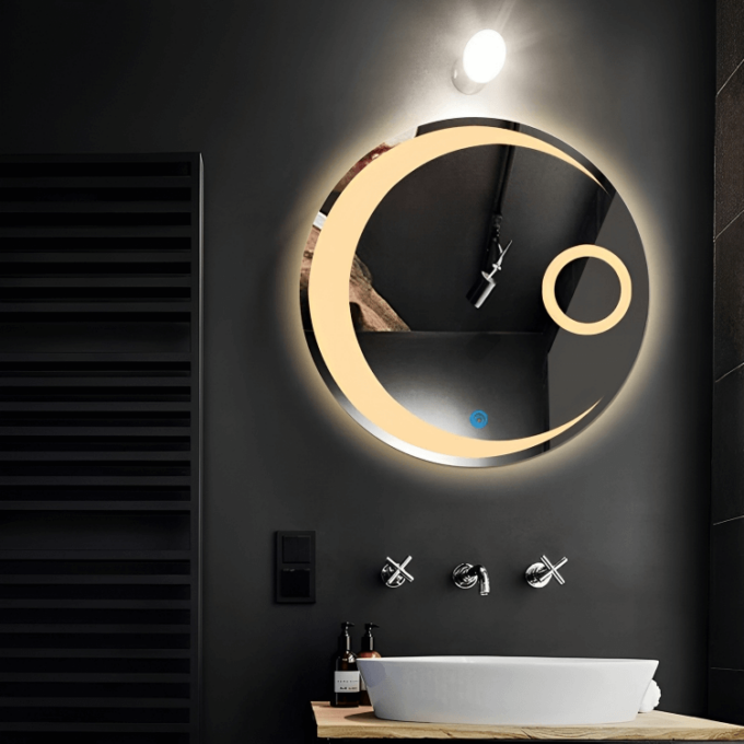 Ultra-Modern Round Mirrors with LED Lights