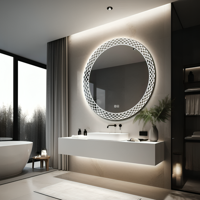 Round LED Vanity Mirrors with Dimmable Lighting