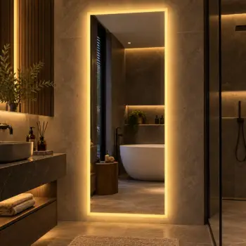 Espejo cuadrado LED minimalista para baño