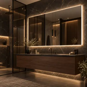 Espejo cuadrado de pared con luz LED